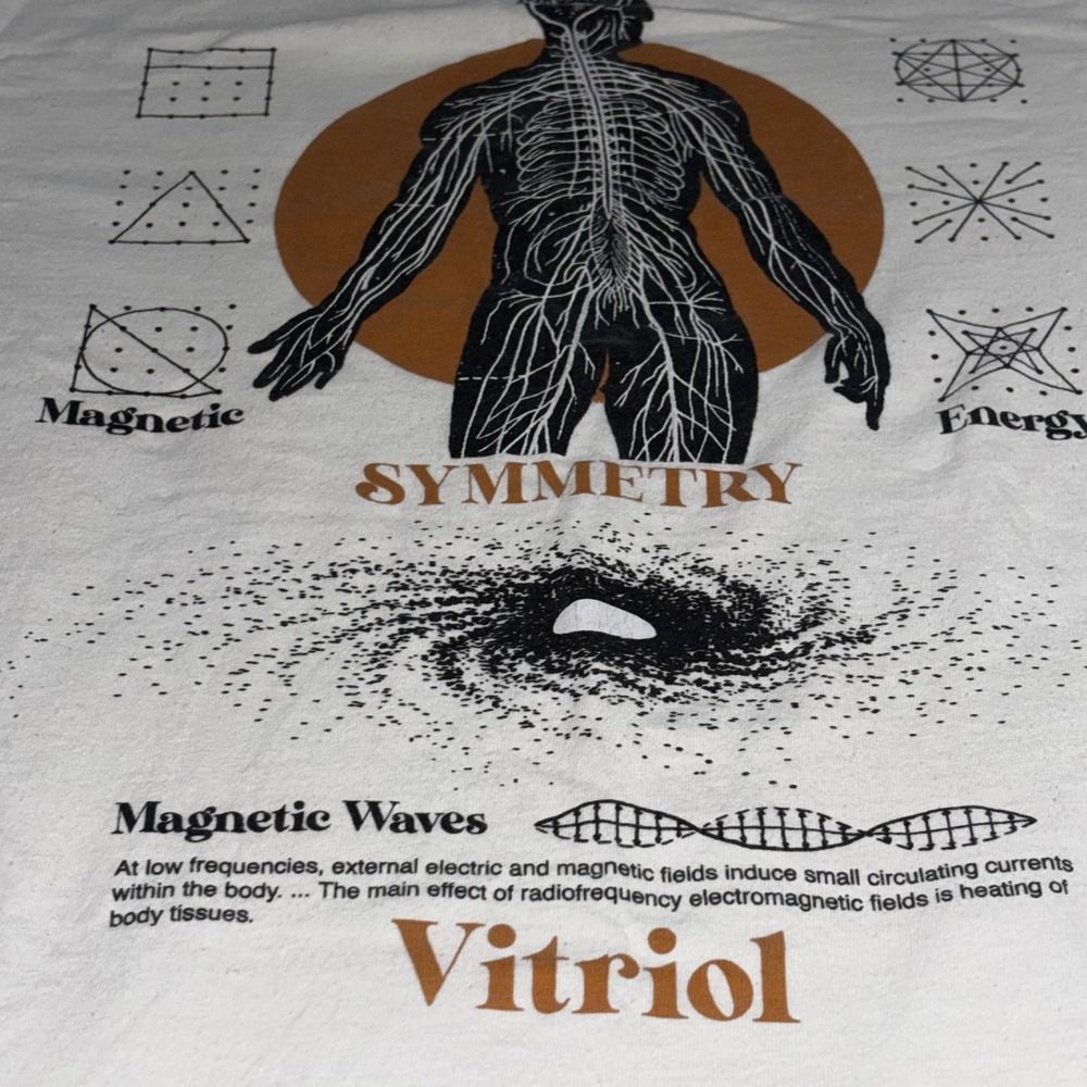 Vitriol Graphic T-Shirt Mens Large White Excellent Symmetry Anatomy Science Tee - Picture 6 of 7